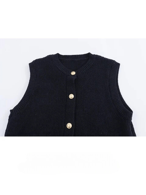 Dam Pullover Ärmlös Bomull 3