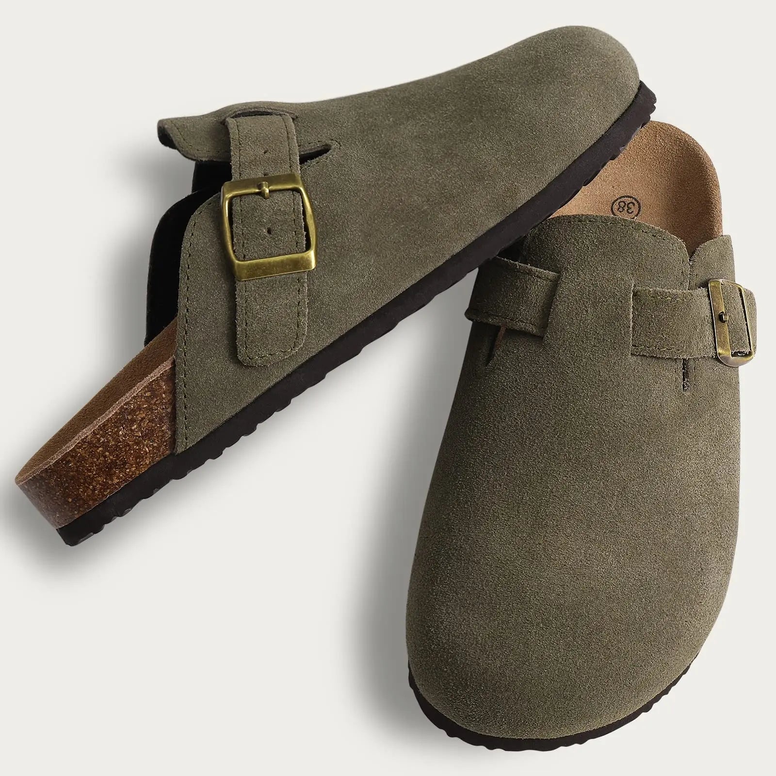Dam Tofflor Suede Kork 2