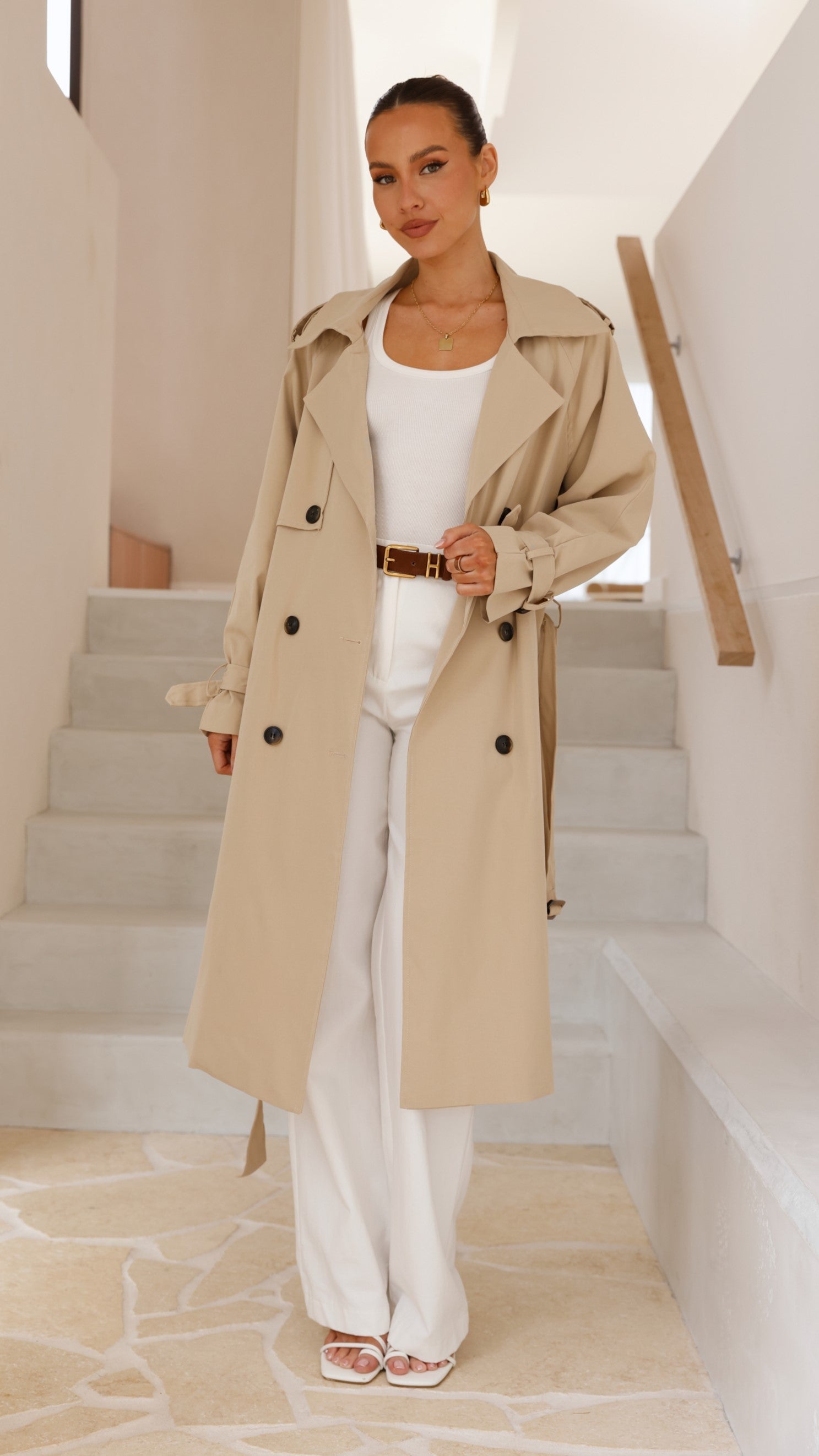 Dam Trenchcoat Oversized Beige Polyester 5