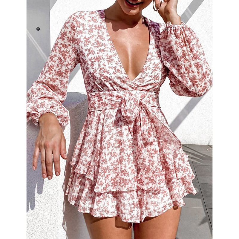 Dam Playsuit Polyester Blommönster 1