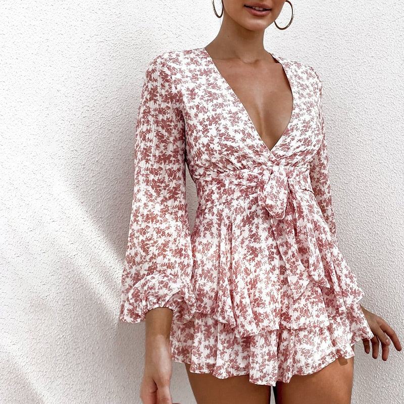 Dam Playsuit Polyester Blommönster 3