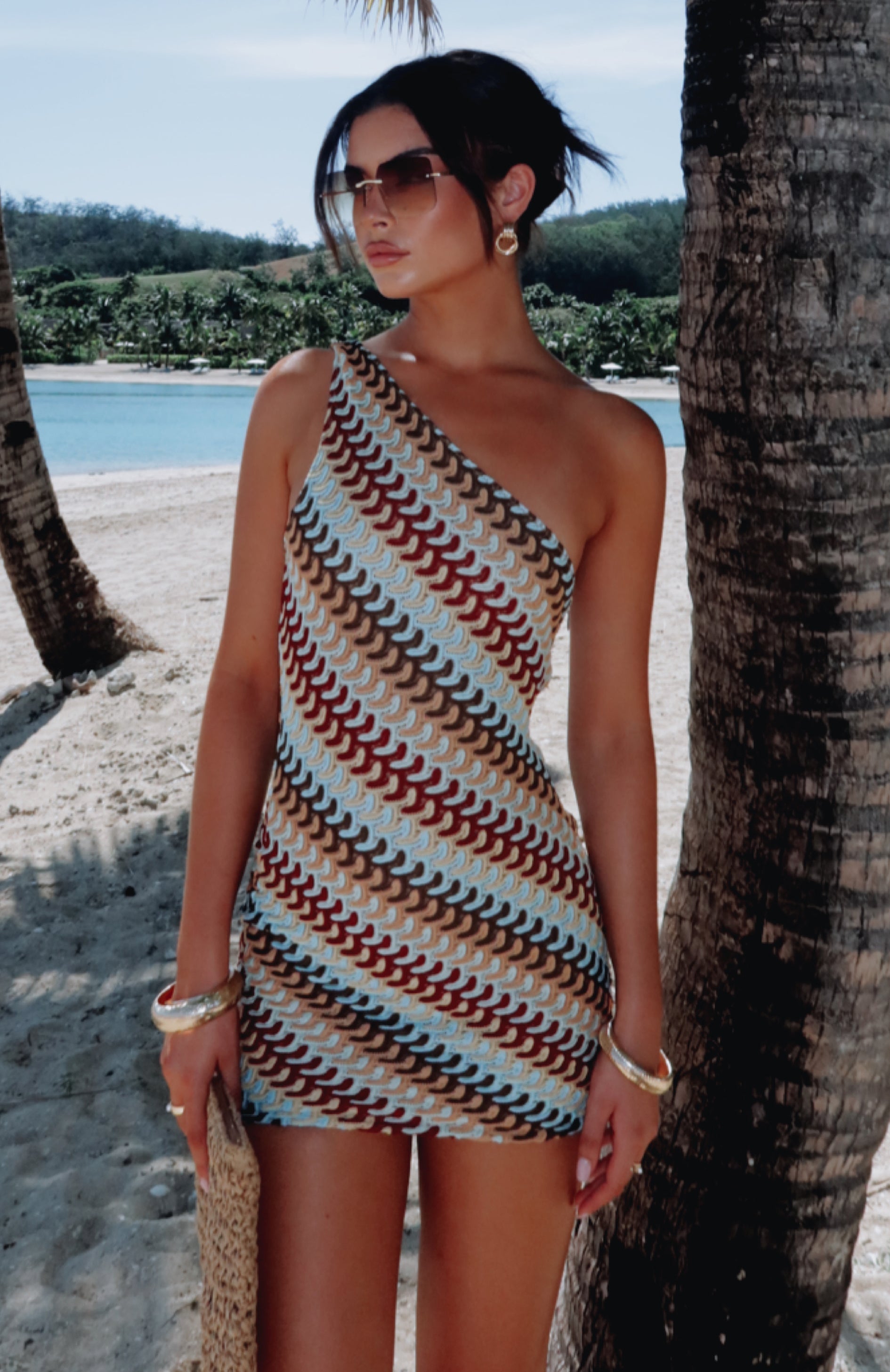 Elegant Damklänning Mini Syntetisk med En Axel 5