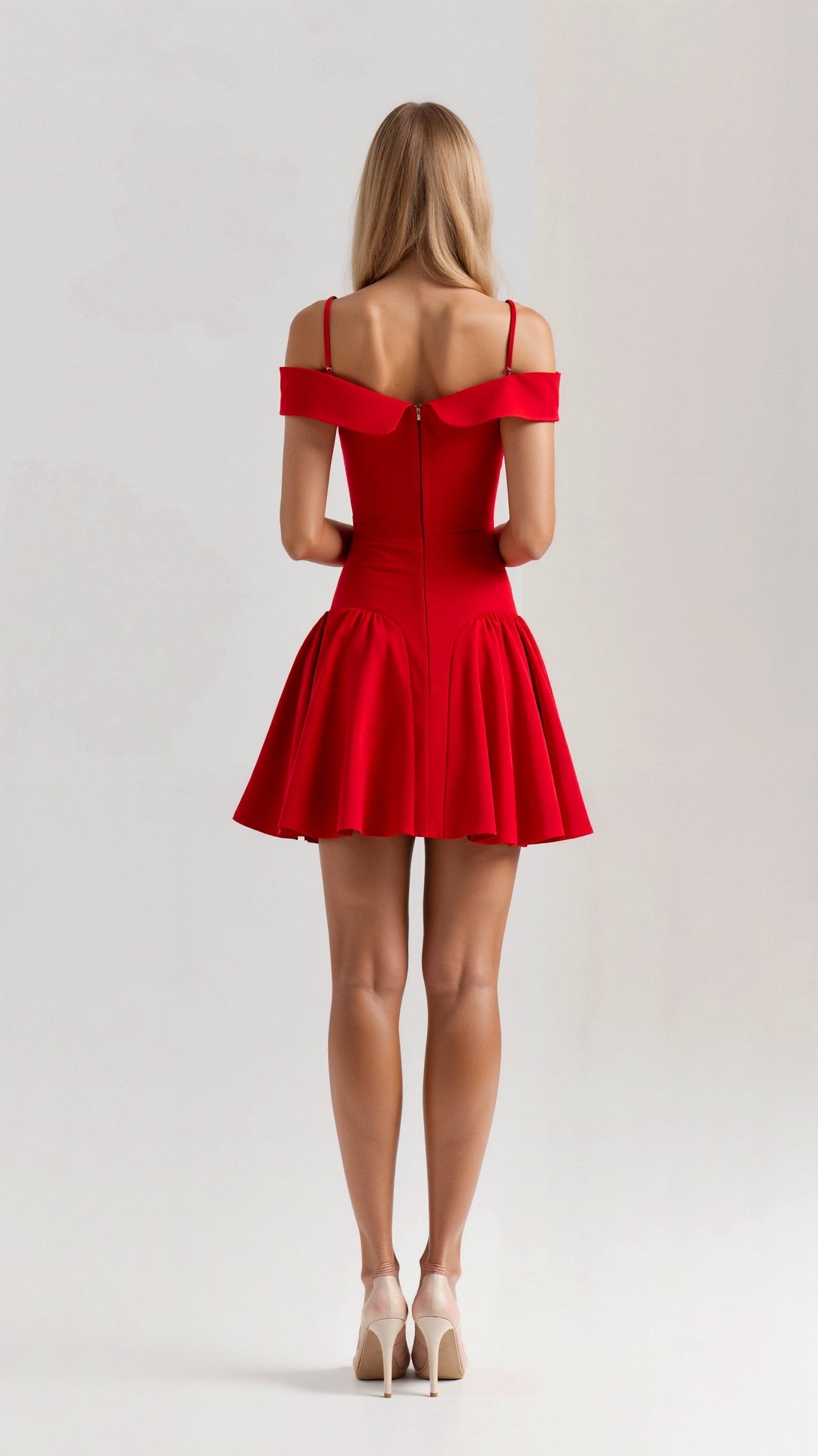 Kvinnors Mini Klänning Polyester Blommig Off-Shoulder 1