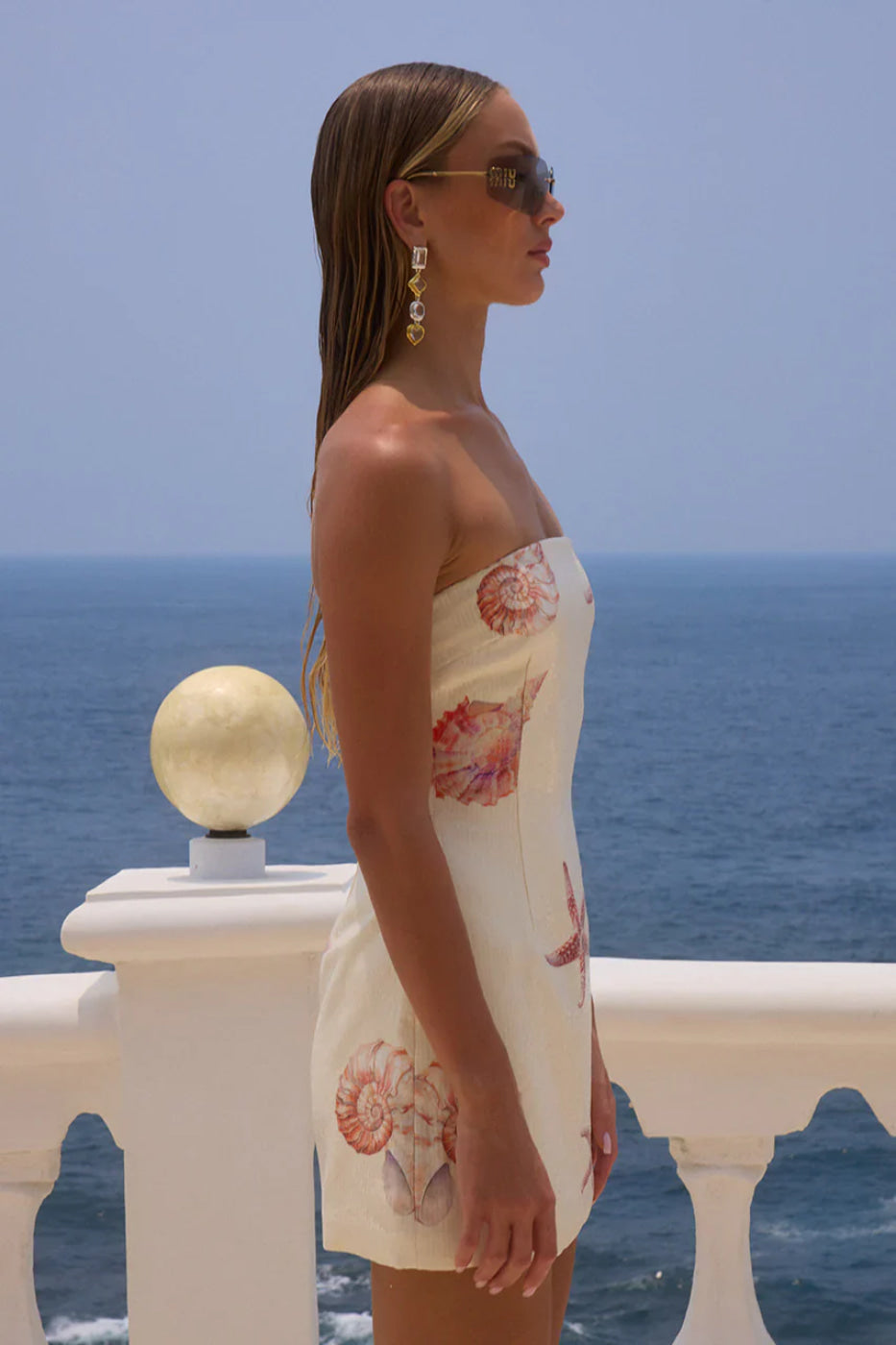 Kvinnors Mini Klänning Polyester Snäckmotiv 7