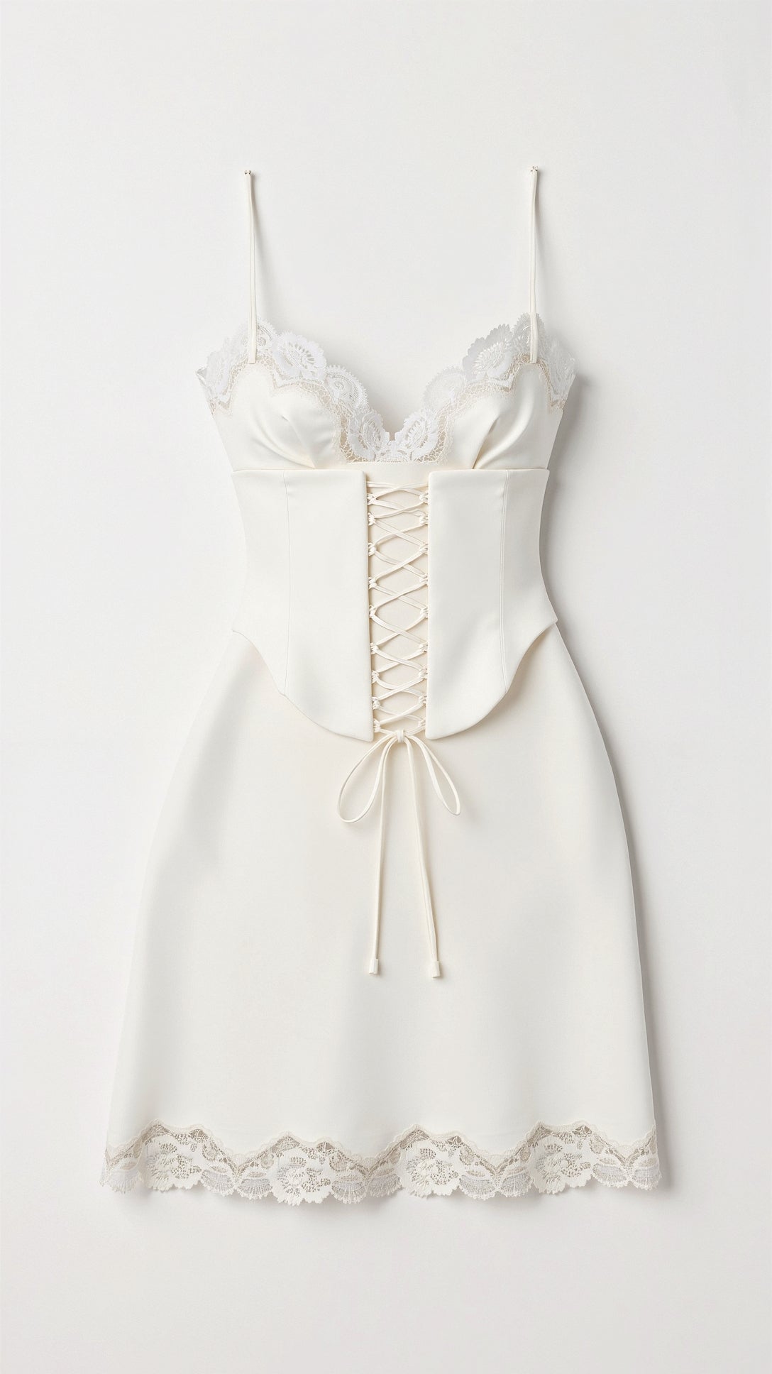 Kvinnors Mini Klänning Polyester med Spetsdetaljer 2