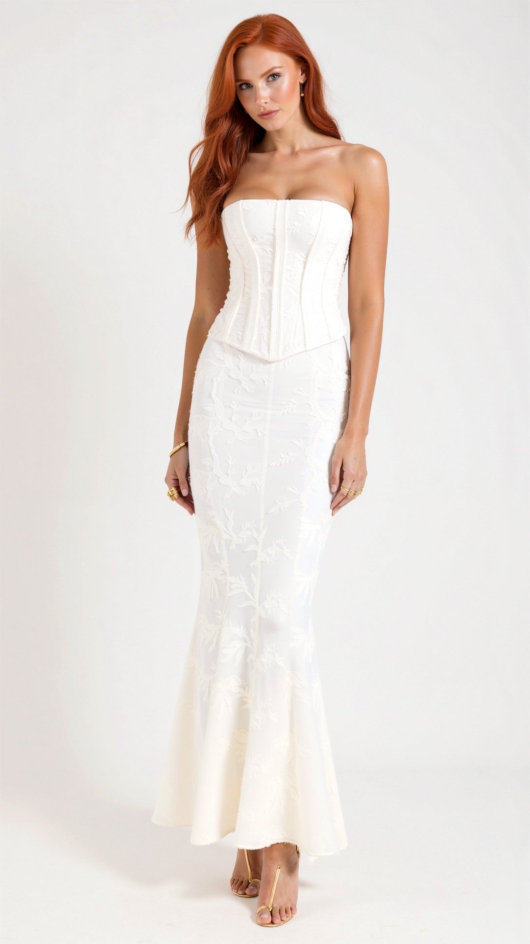 Maxiklänning Dam Broderad Polyester Mermaid Silhuett för Sommar 0