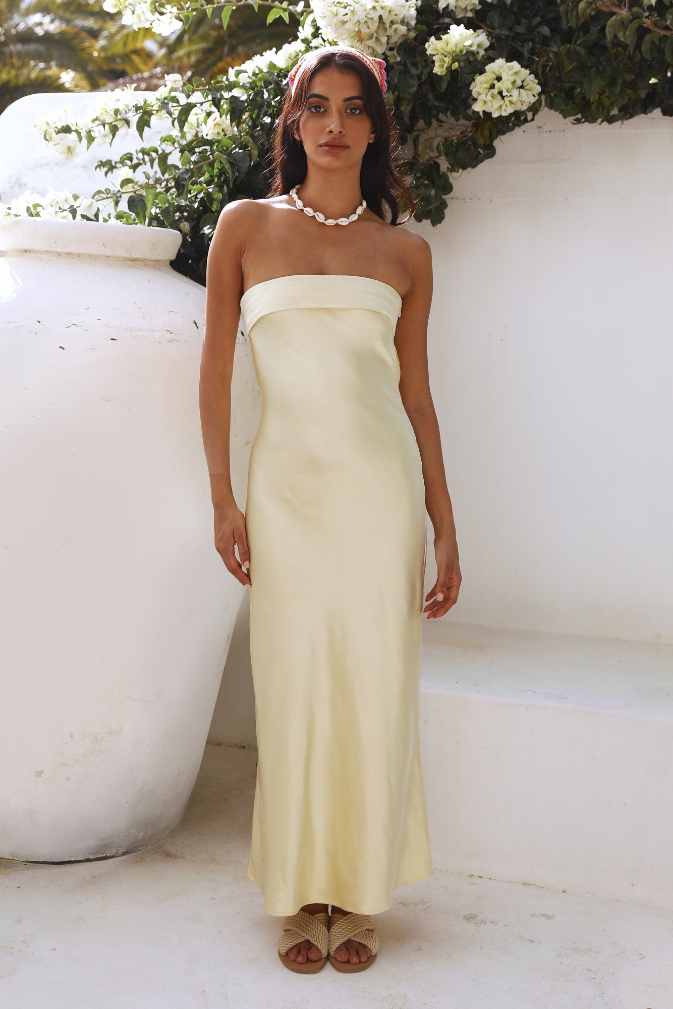 Maxiklänning Dam Strapless Polyester Lång Klänning Sommar 1