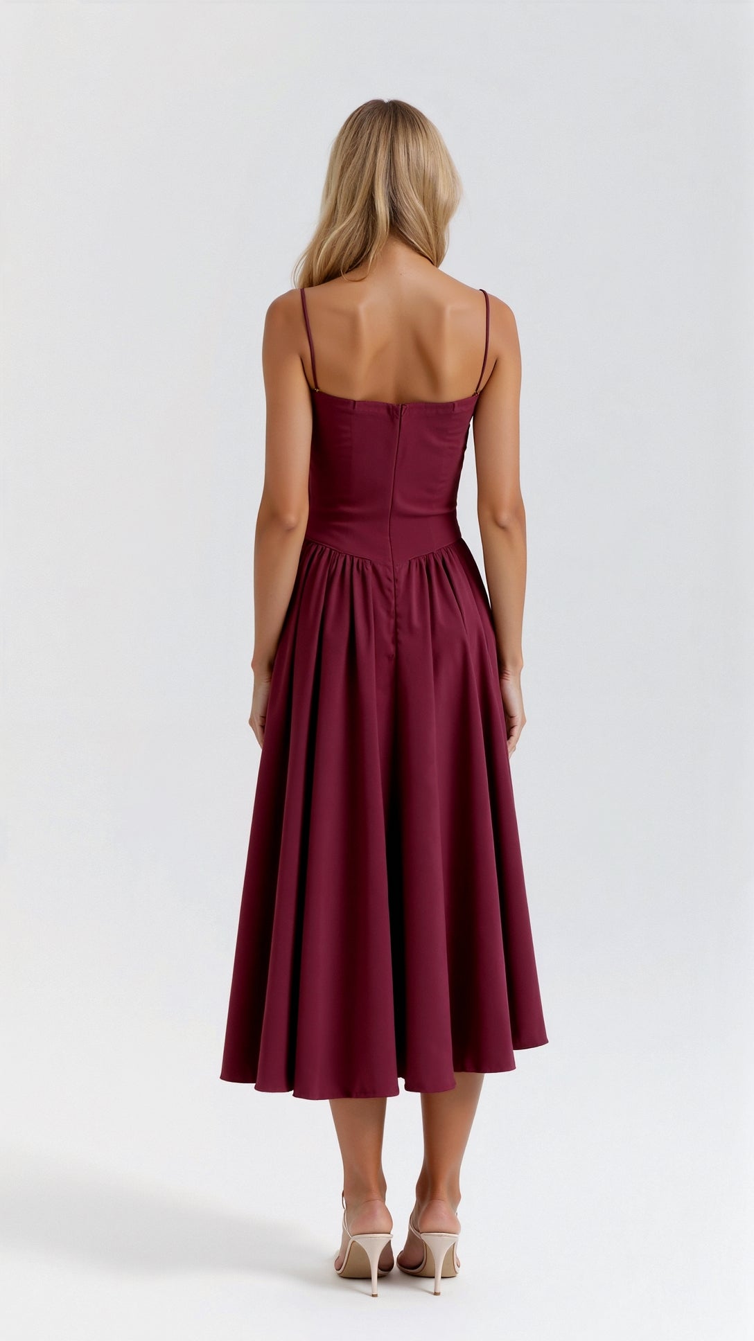 Svart Midiklänning Dam Polyester med Korsettstil för Bröllop 1