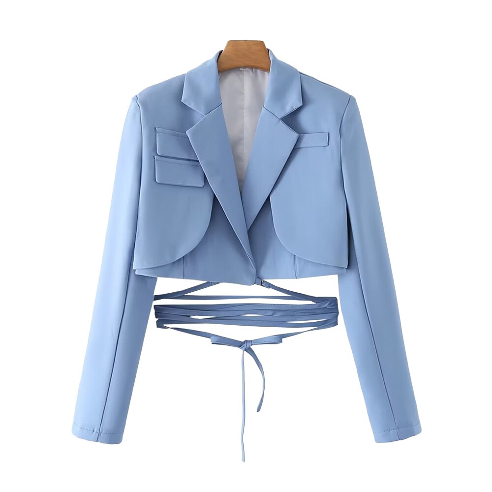 Kvinnors Cropped Blazer Polyester 10