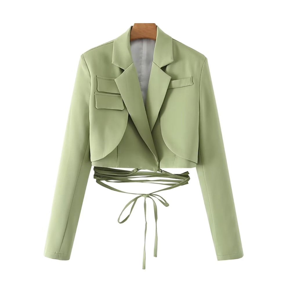 Kvinnors Cropped Blazer Polyester 11