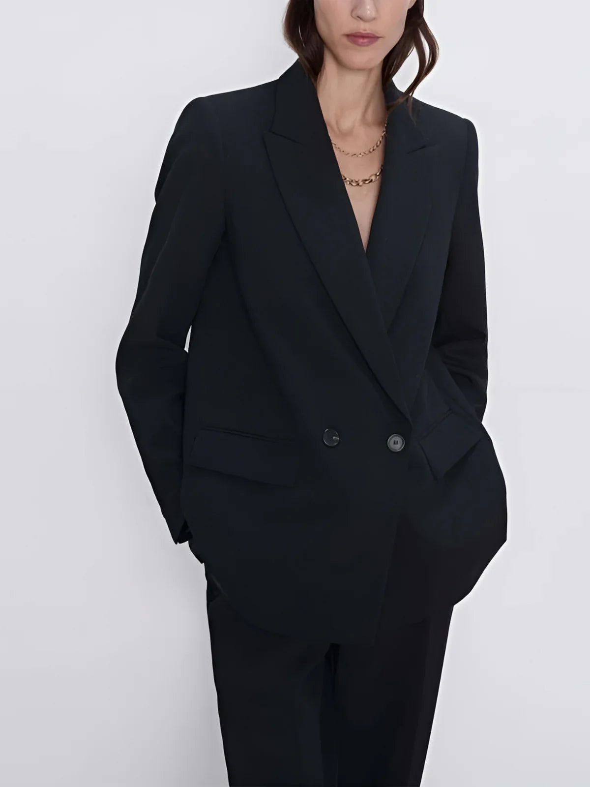 Dam Blazer och Shorts Set Polyester Elegant och Funktionell 2
