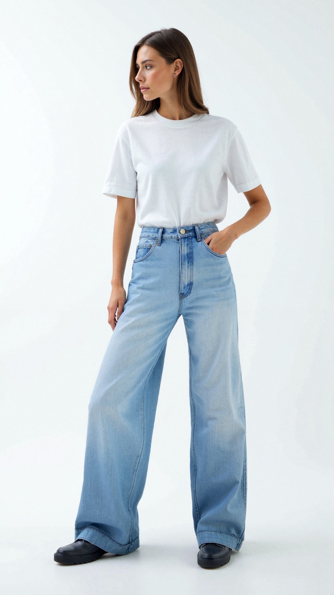 Dam Jeans Med Hög Midja Denim Vintage Femficksdesign Vida Ben 0