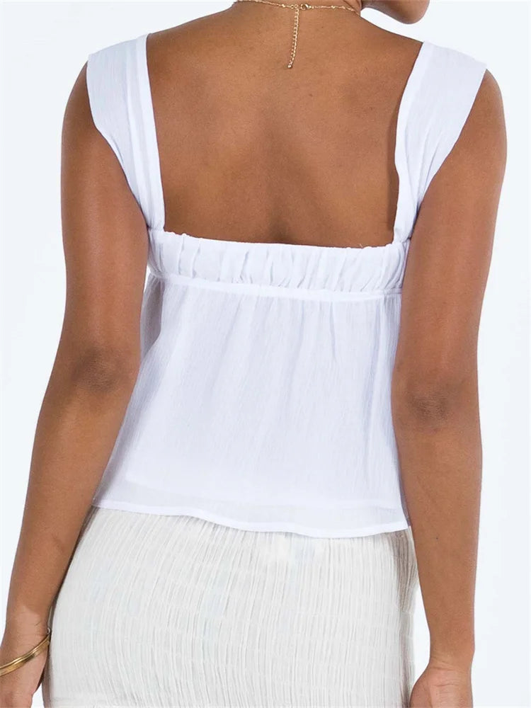 Festtoppar Dam Spaghetti Strap Top Spets Polyester 3