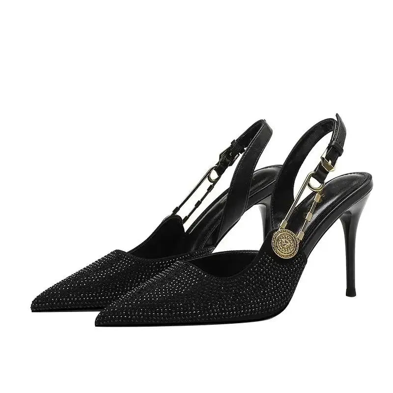 Kvinnors Stiletto Skor Syntetisk med Rhinestone Detaljer 1