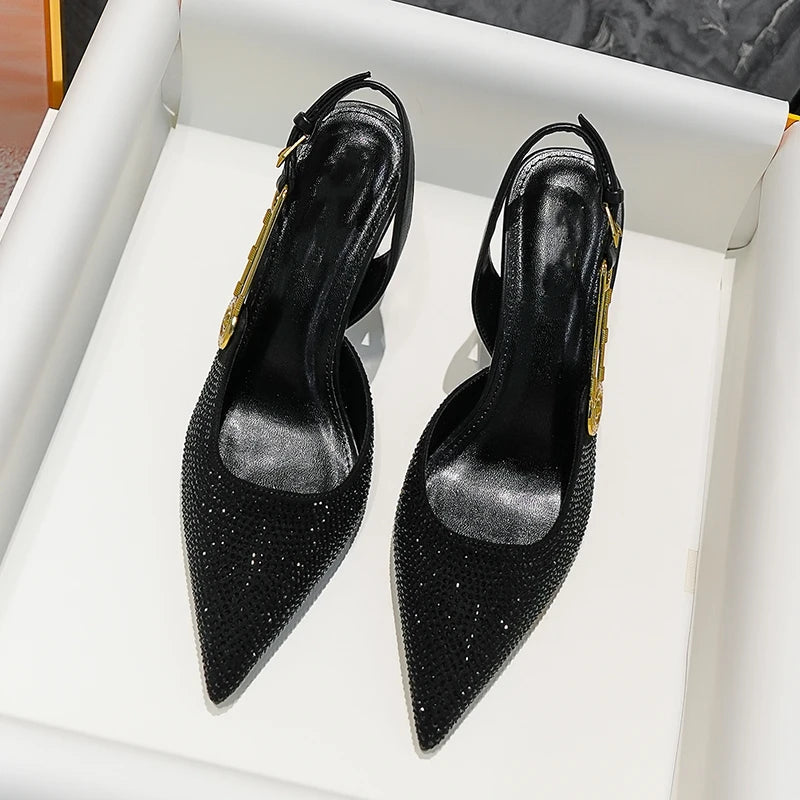 Kvinnors Stiletto Skor Syntetisk med Rhinestone Detaljer 2