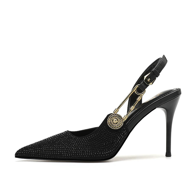 Kvinnors Stiletto Skor Syntetisk med Rhinestone Detaljer 5