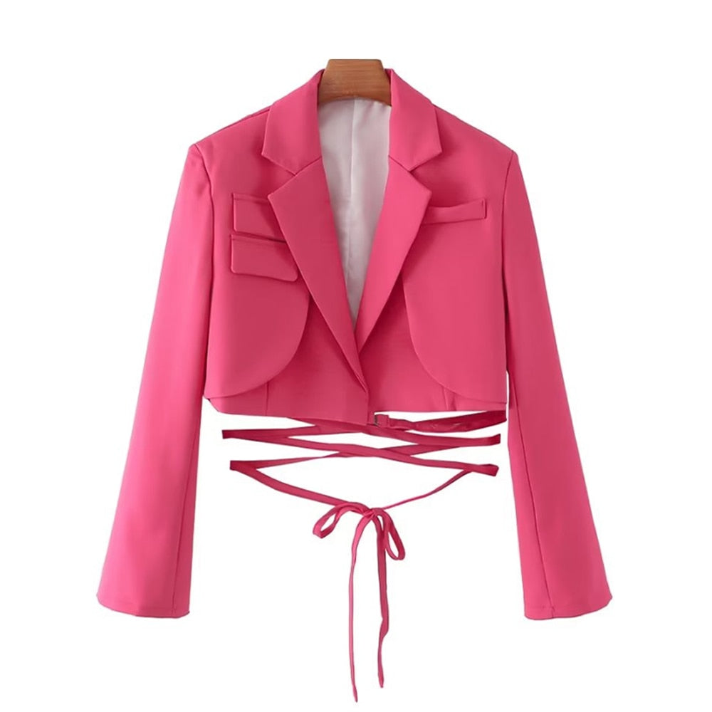 Kvinnors Cropped Blazer Polyester 13