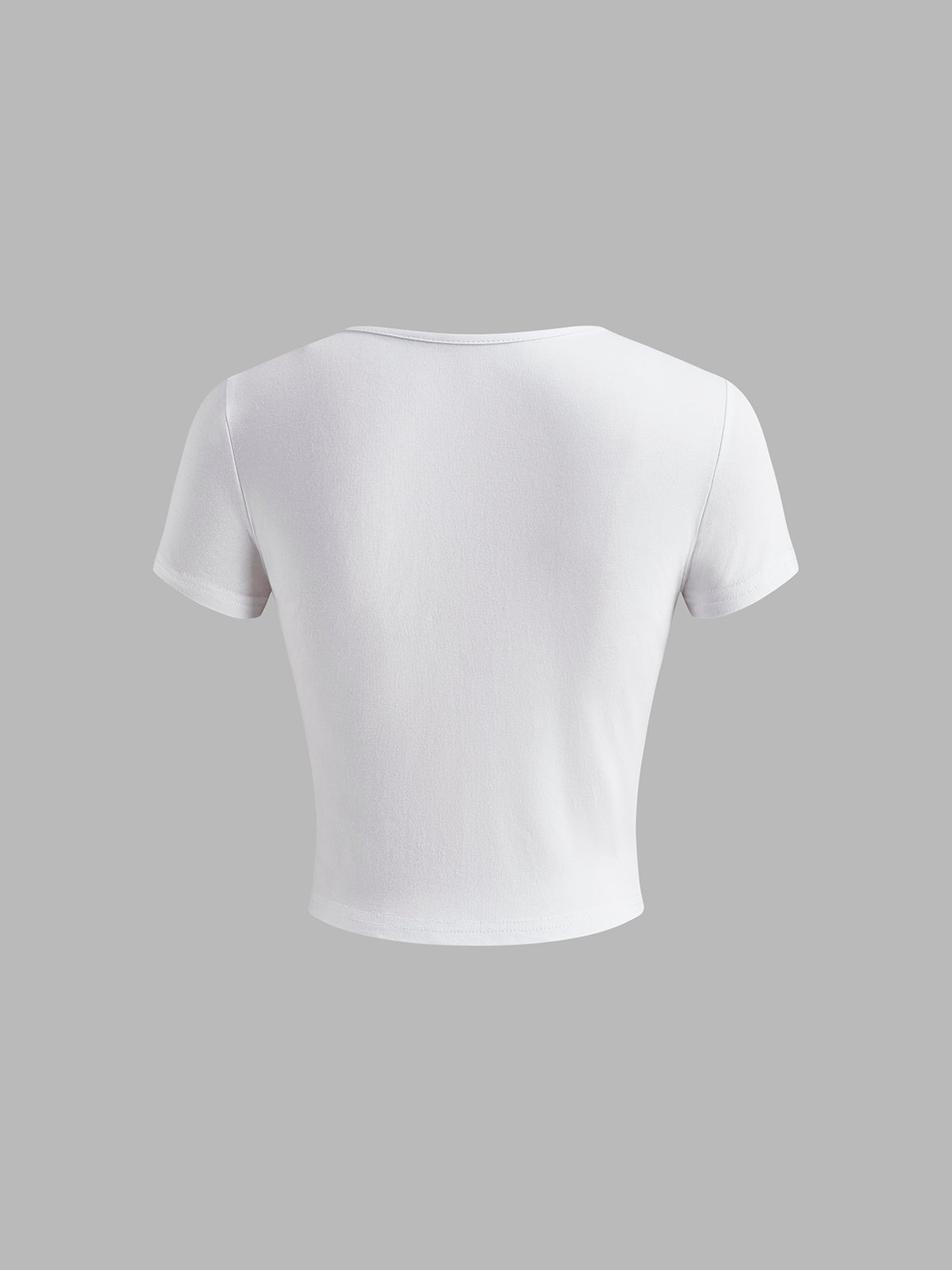 Kvinnors Crop Top T-Shirt Bomull med Körsbärstryck 5