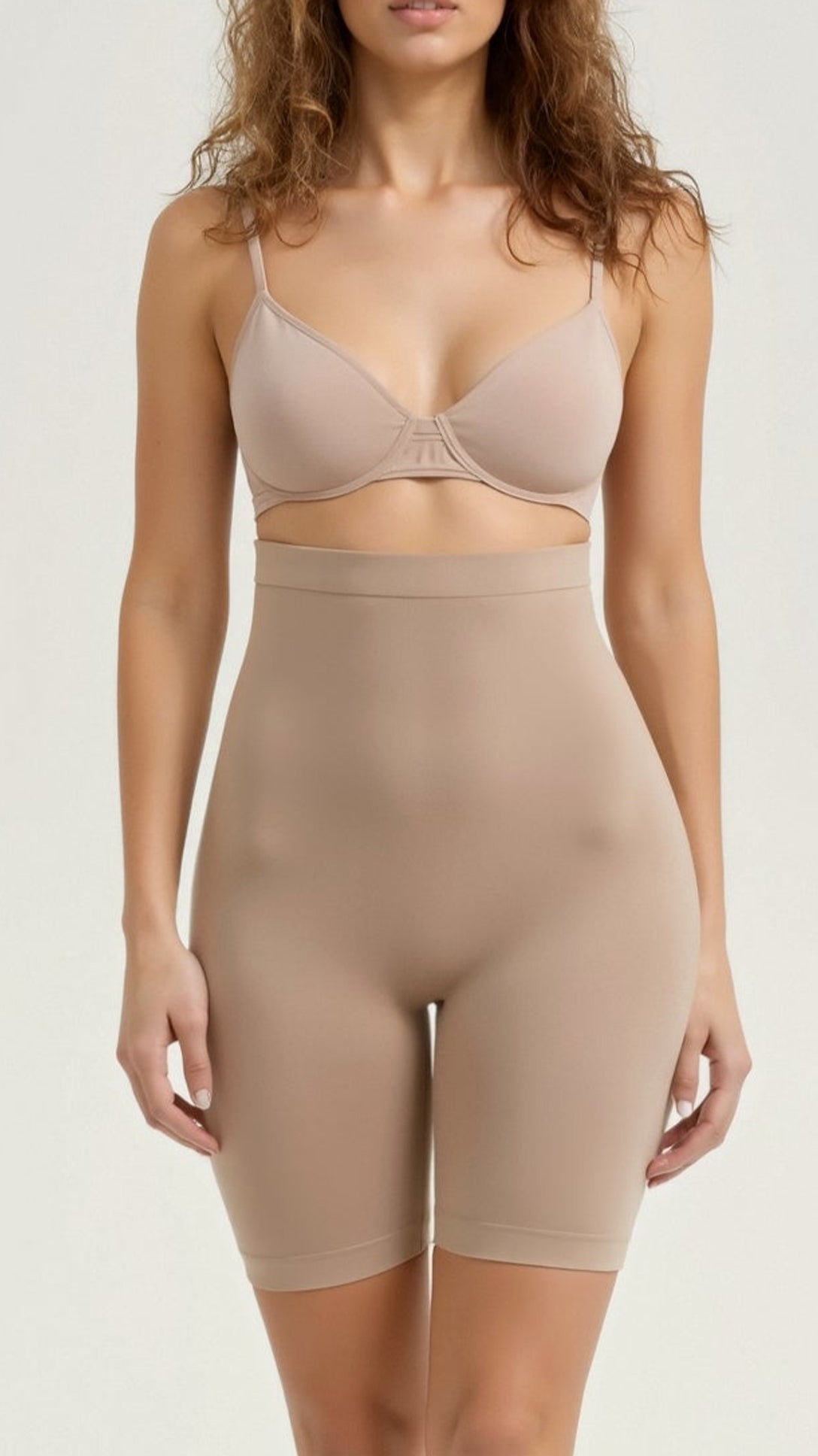 Damernas Högmidjade Shapewear Shorts Kompressionsmaterial 0