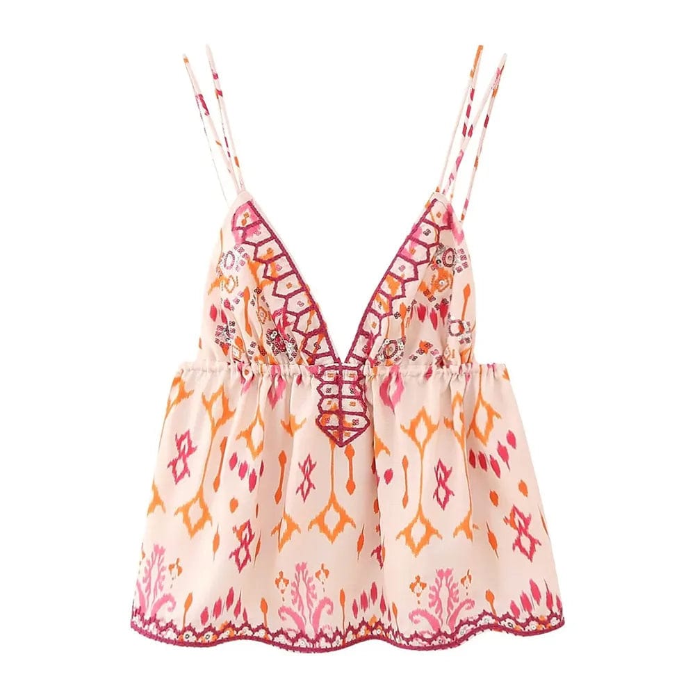 Dam Blus 100% Bomull Blommig 6