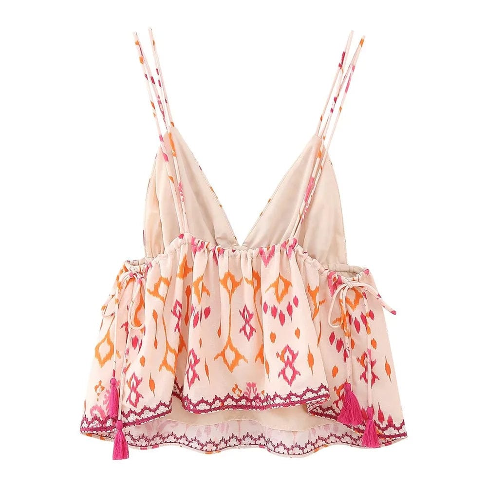 Dam Blus 100% Bomull Blommig 7