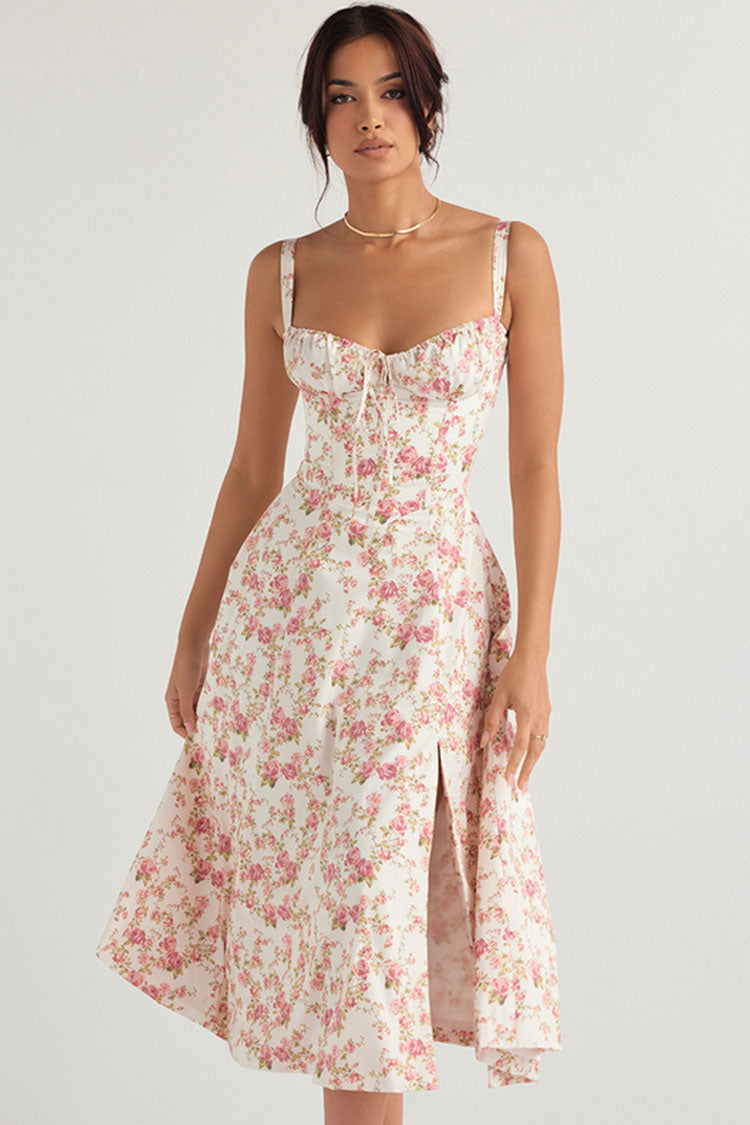 Kvinnors Midi Klänning Polyester Blommig Tryck 0