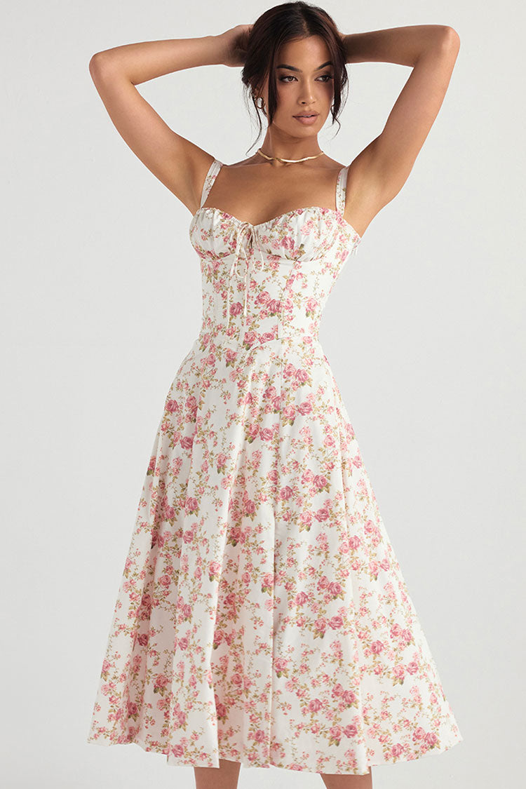 Kvinnors Midi Klänning Polyester Blommig Tryck 1