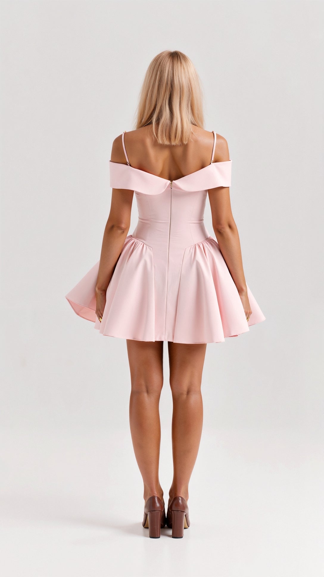 Kvinnors Mini Klänning Polyester Blommig Off-Shoulder 4
