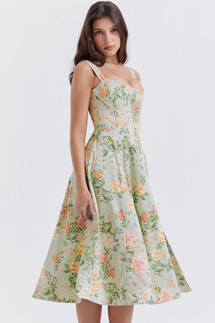 Kvinnors Mini Klänning Polyester Blommönster 3