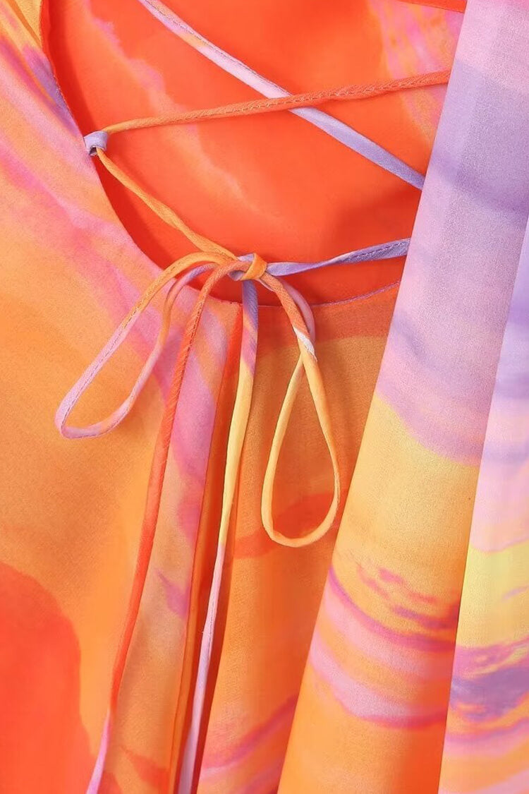 Kvinnors Mini Klänning Polyester Elastan Halterneck Ombré 2
