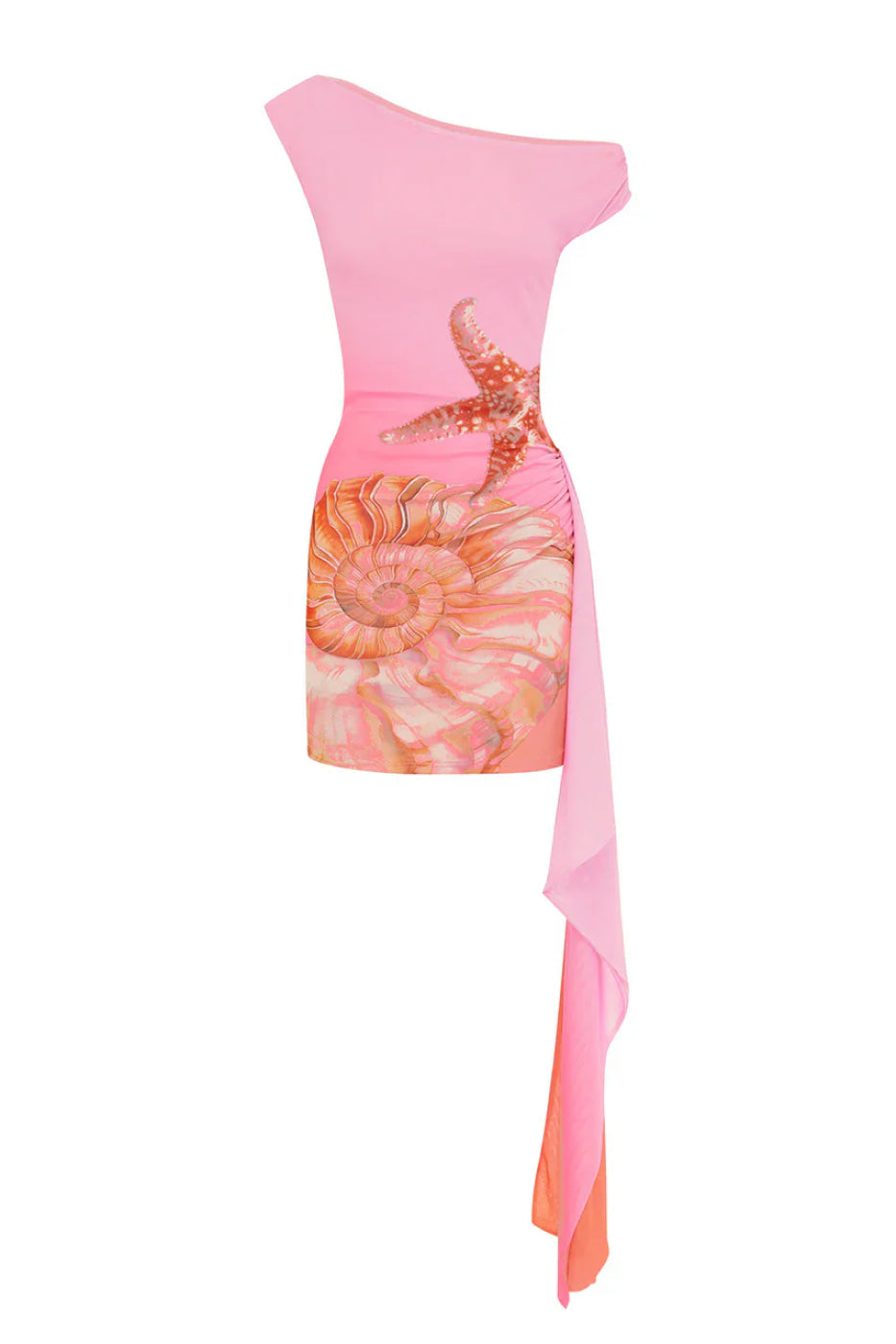 Kvinnors Mini Klänning Polyester Sjöskalsmönster 7