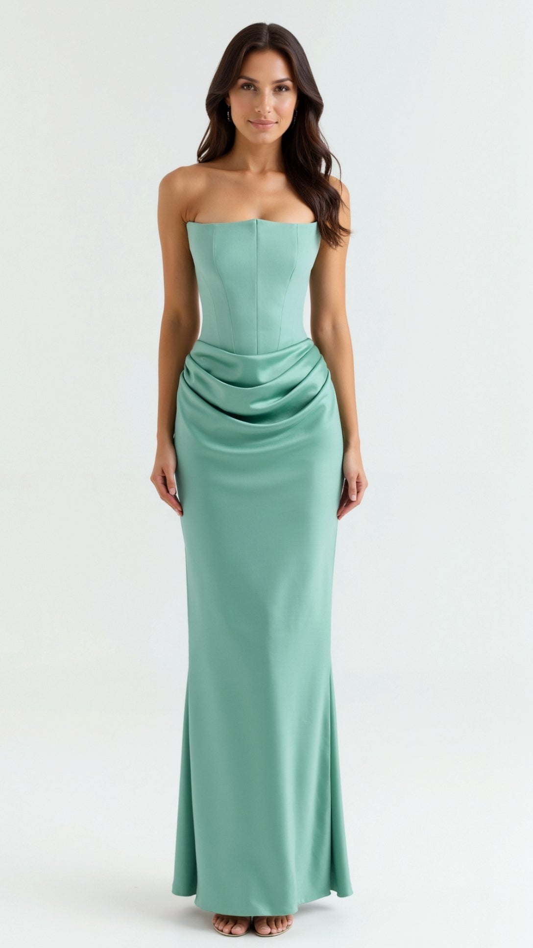 Maxiklänning Dam Bustier Stil Mermaid Silhuett Lång Klänning 10