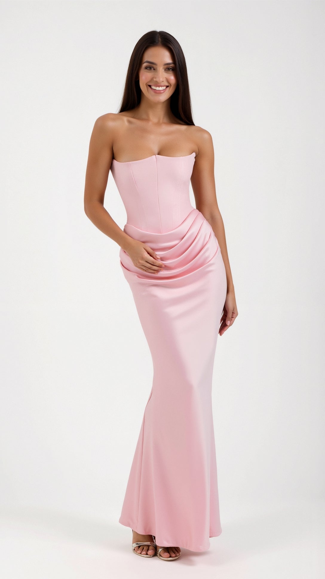 Maxiklänning Dam Bustier Stil Mermaid Silhuett Lång Klänning 11