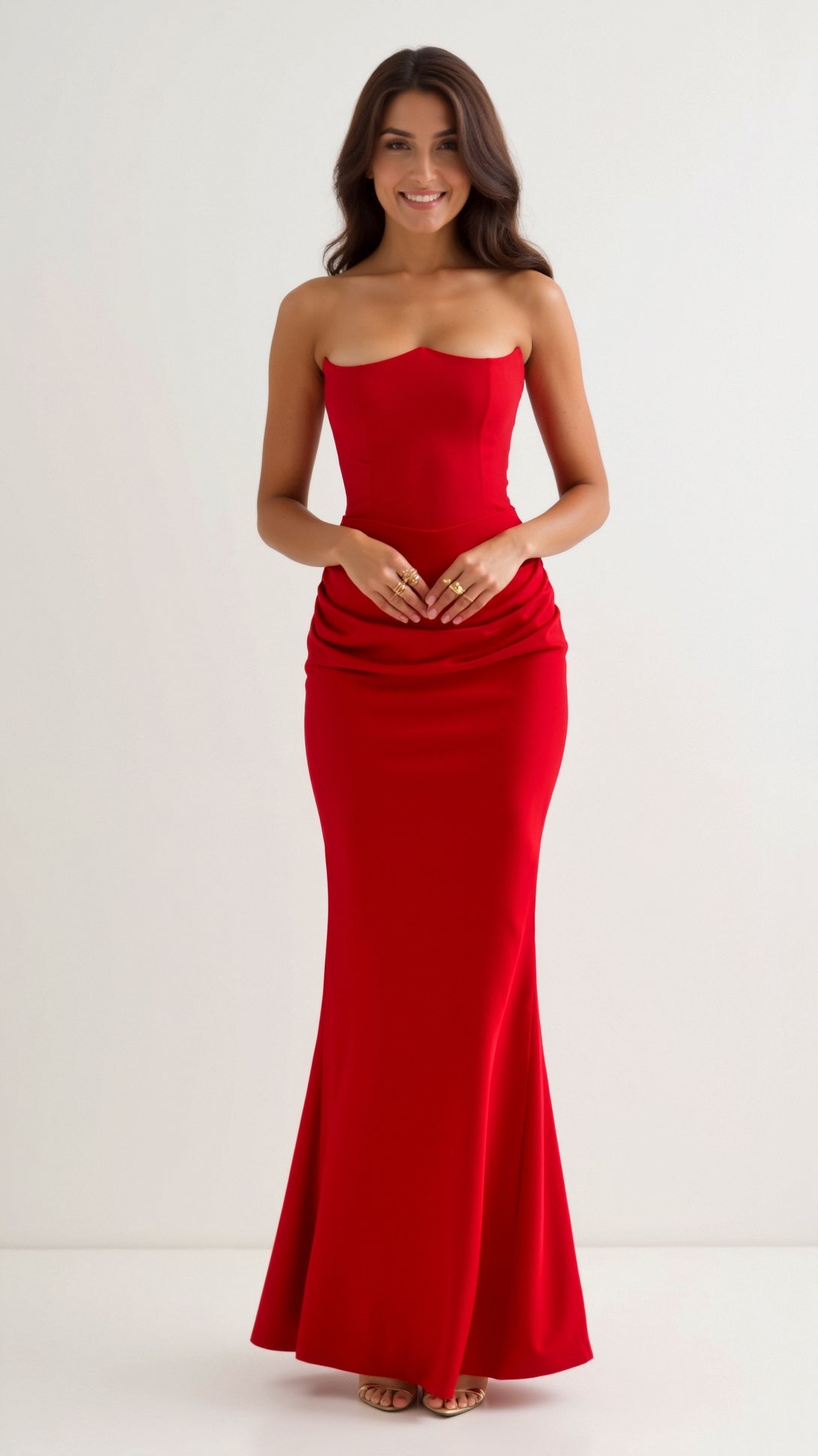 Maxiklänning Dam Bustier Stil Mermaid Silhuett Lång Klänning 6