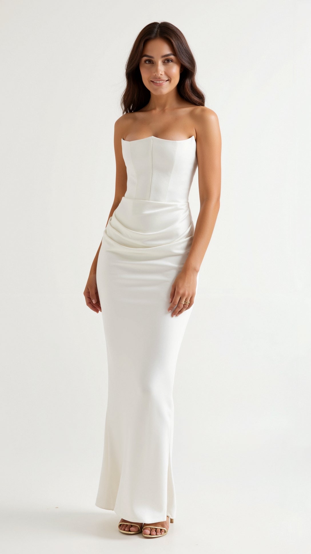 Maxiklänning Dam Bustier Stil Mermaid Silhuett Lång Klänning 9