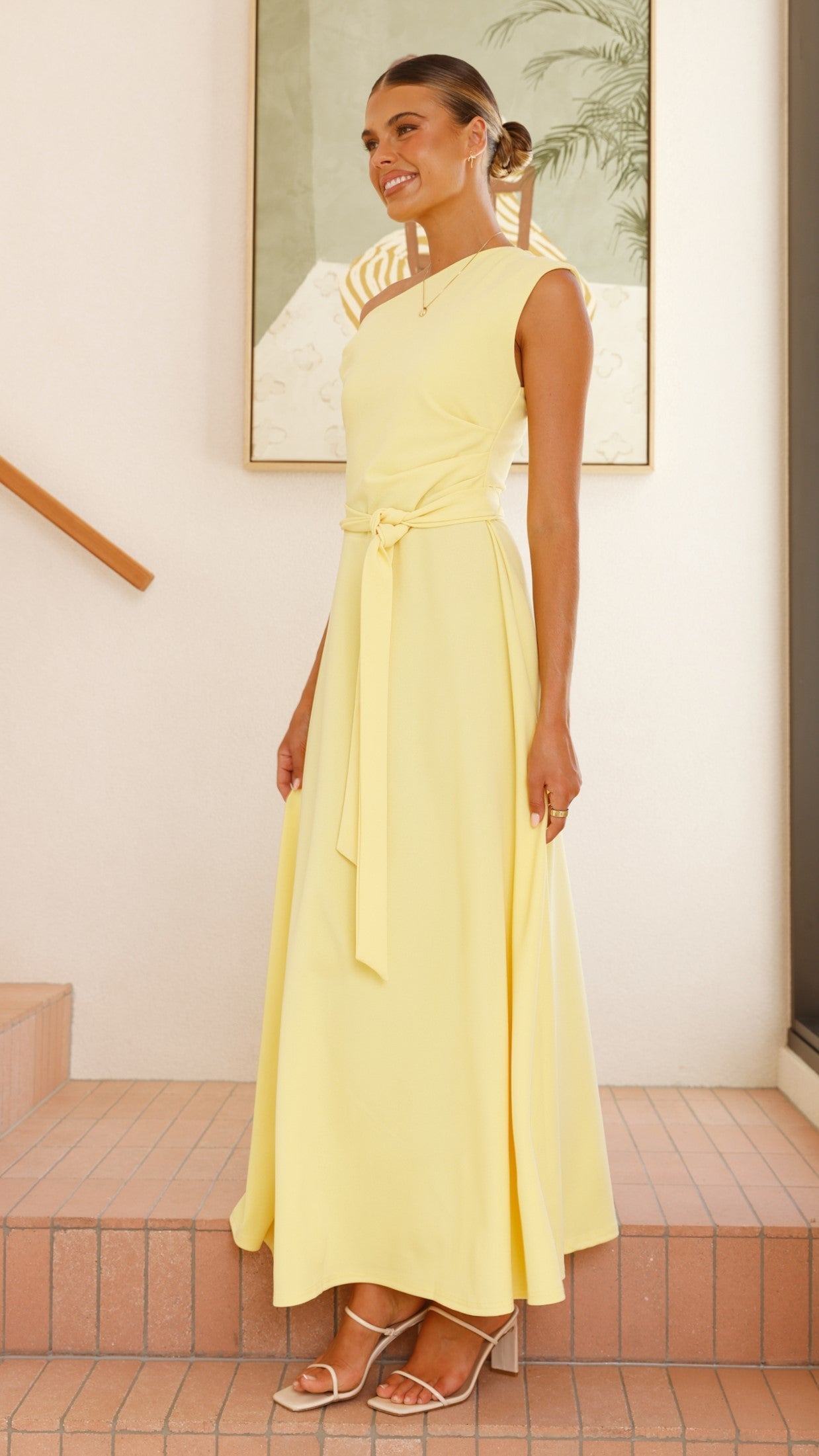 Maxiklänning Dam Polyester Off-Shoulder A-Linje Flödande Kjol Sommar 2