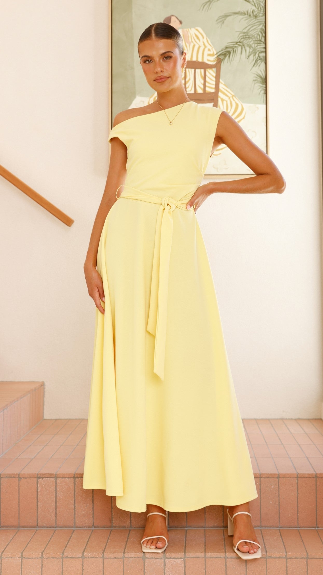 Maxiklänning Dam Polyester Off-Shoulder A-Linje Flödande Kjol Sommar 4