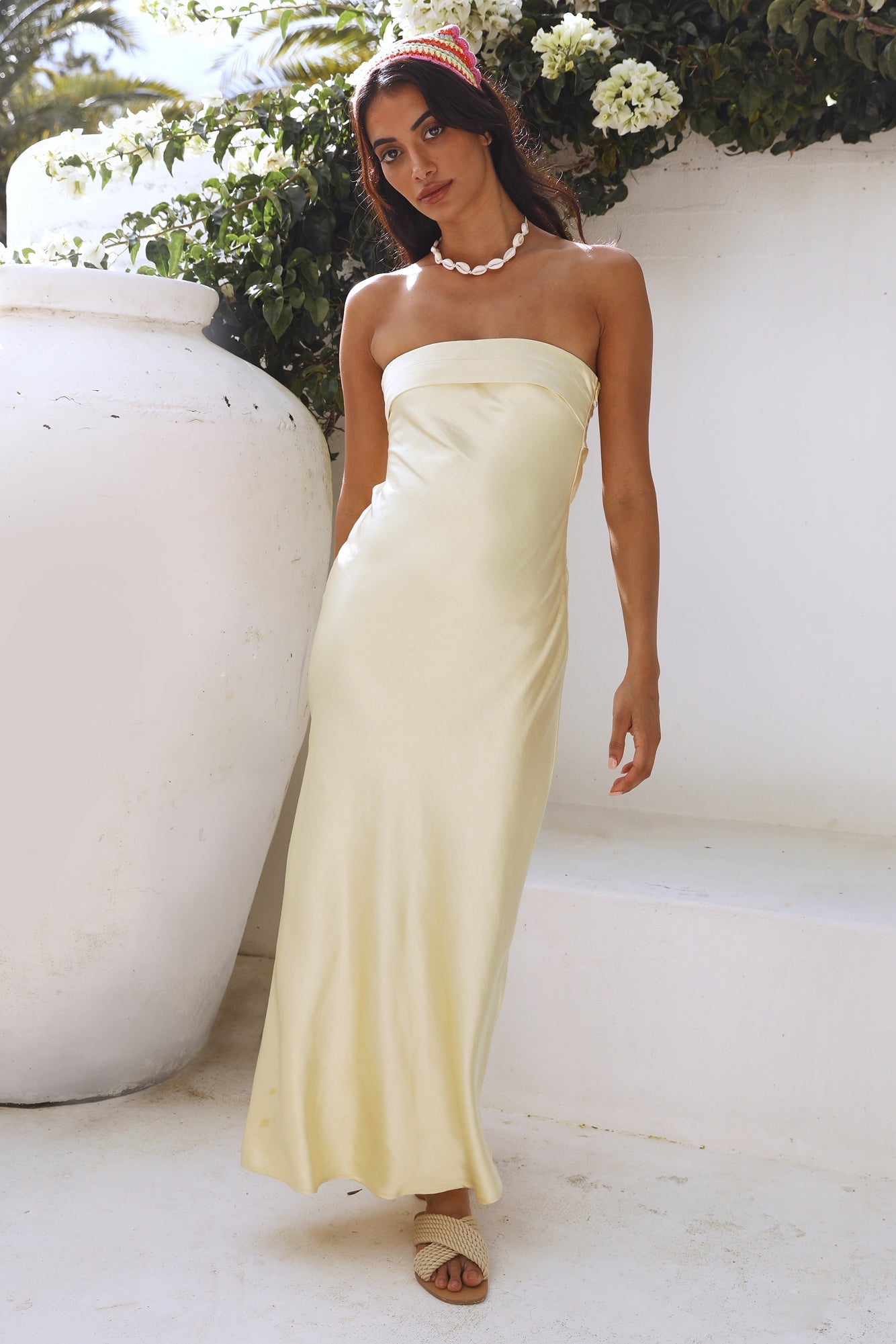 Maxiklänning Dam Strapless Polyester Lång Klänning Sommar 2