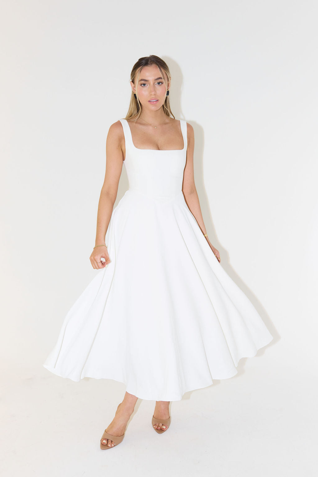 Kvinnors Midi Klänning Polyester Elegant Stil 2