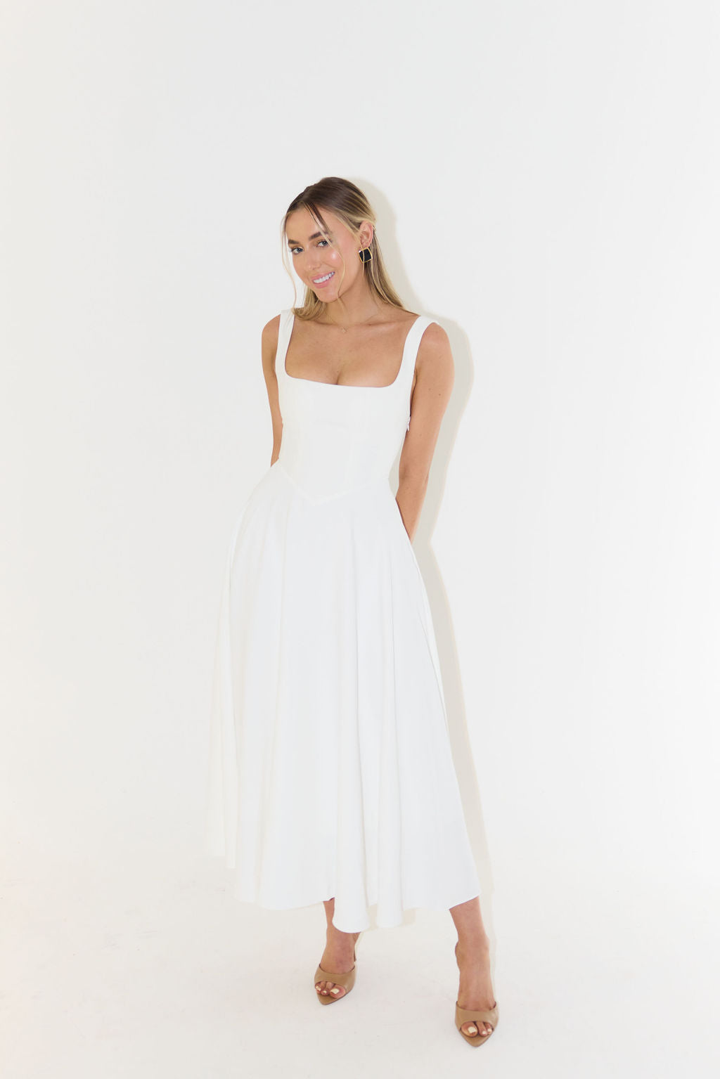 Kvinnors Midi Klänning Polyester Elegant Stil 4