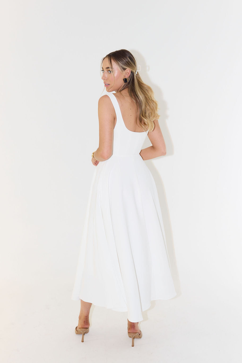 Kvinnors Midi Klänning Polyester Elegant Stil 5